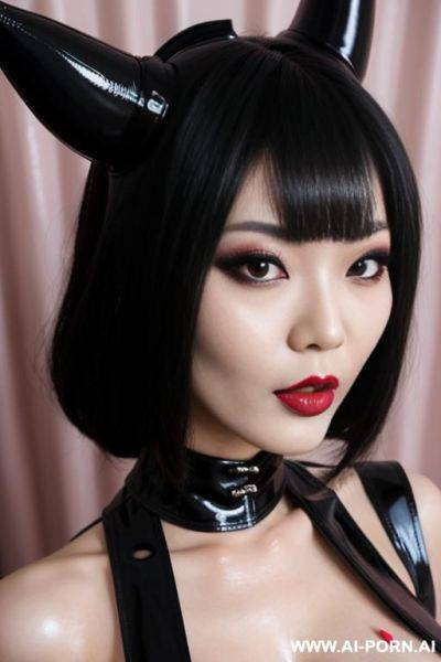 Chinese horny submissive sex cultist bimbo, ready to fuck, latex sex outfit, pov, eye contact - ai-porn.ai - China on pornintellect.com
