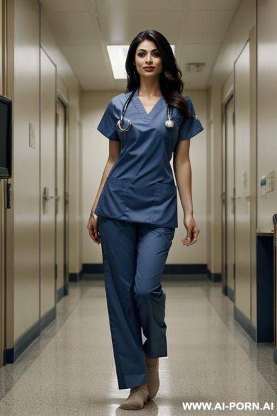 Gorgeous persian woman, massive pointy round breast implants, totally nude, hairy pubic, perfect body, voluminous hair, (((she is wearing realistic medical scrubs))) - ai-porn.ai - Iran on pornintellect.com