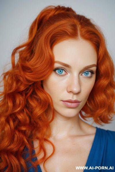 Redhead curly waves ponytails hair - ai-porn.ai on pornintellect.com