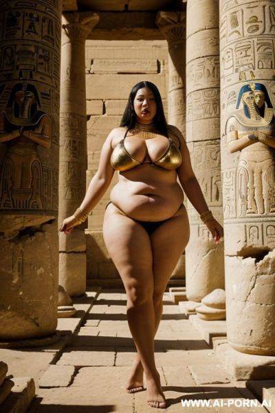 Chubby priestess in a living ancient egyptian temple - ai-porn.ai - Egypt on pornintellect.com