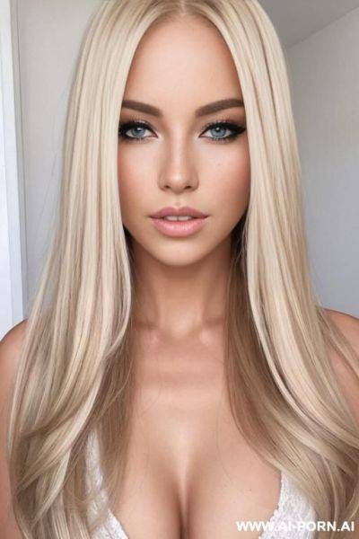 Long, healthy blonde hair, s - ai-porn.ai on pornintellect.com