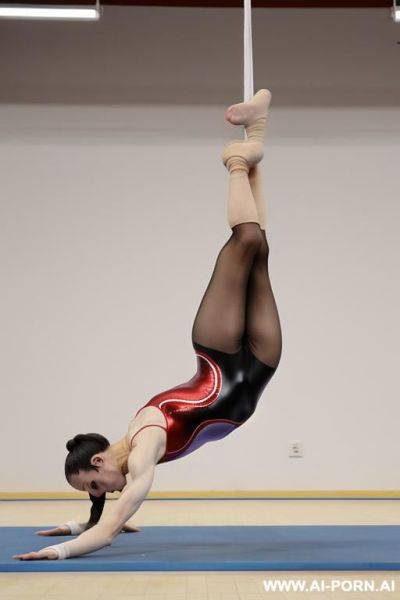 A gymnast does a split with her legs - ai-porn.ai on pornintellect.com