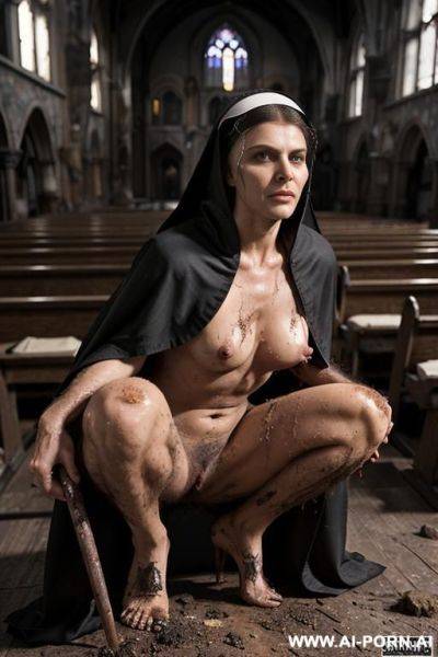 Slutty milf witch, dominant woman, seductive smirk, happy, horny, bossy, energetic, fit, erect nipples, horny, masterpiece, dynamic pose, (hairy armpits), very hairy pussy ((really hairy)) (((hairy more - ai-porn.ai on pornintellect.com