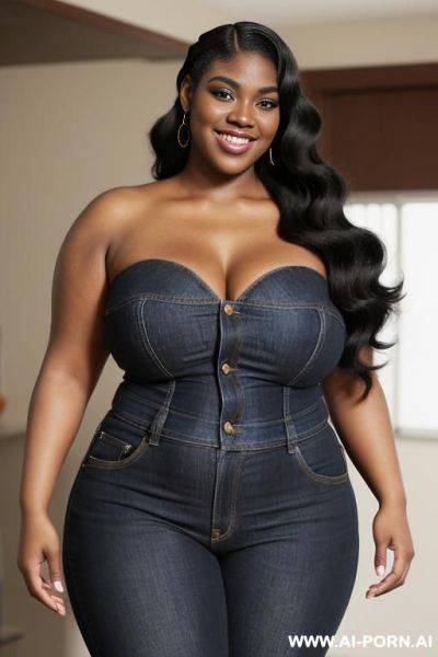 Supermodel, black woman, wide hips, ditzy, long hair - ai-porn.ai on pornintellect.com