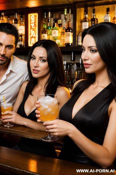 Man and a wife at a bar having drinks - ai-porn.ai on pornintellect.com