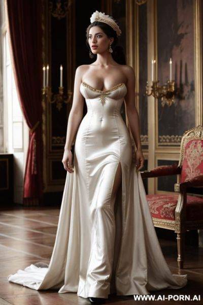 18th century palace, 1h century long dress, topless, lots of people - ai-porn.ai on pornintellect.com