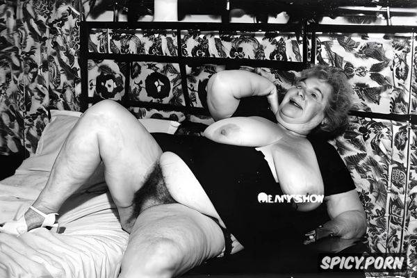 Thick thighs, grandmother, open hairy pussy, high heels mules - spicy.porn on pornintellect.com