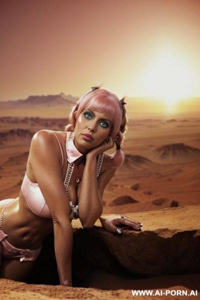 Sexy blond german woman, stunning face, big green eyes, gorgeous make up. full frontal, full body view, - ai-porn.ai - Germany on pornintellect.com