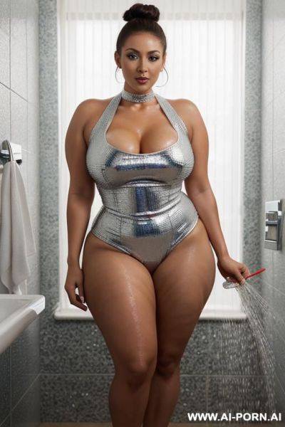 Submissive stunningly beautiful busty long curly brunette woman, sparkling diamond choker, looking at me, handsome african man, anal sex position, big long thick cock, long shlong, cum dripping all her, porn view, so much cum - ai-porn.ai on pornintellect.com