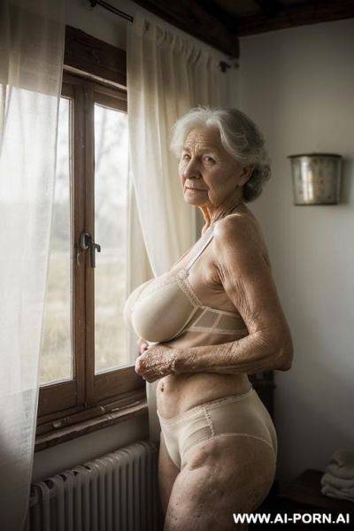 (((it is night!))). the window is dark (fully covered with thick curtains) — ((no light comes through)) ((it is clearly dark outside)). inside a modest, old rural house from the late soviet - ai-porn.ai - Ukraine on pornintellect.com