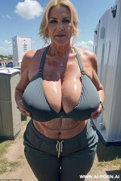 (((huge boobs))), (((massive boobs))), (((huge cleavage))), (((festival))), (((gilf))), (((american))), (((revealing outfit))), (((festival toilets))), (drenched in cum), (((portable toilet))) - ai-porn.ai - Usa on pornintellect.com