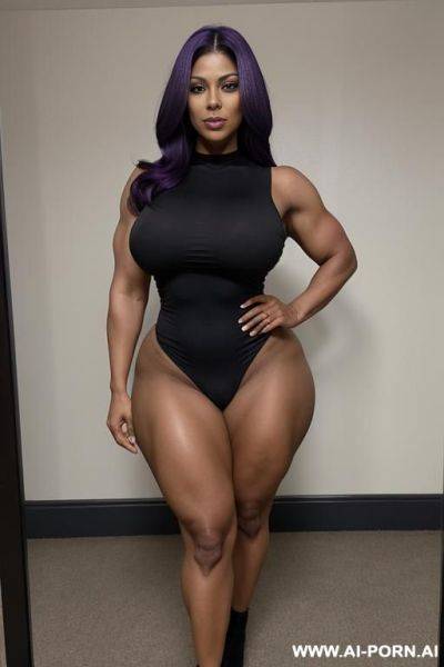 Perfect hourglass figure, sexy body, hot beautiful milf, perfectly beautiful face, black milf, long thick hair, sexy, plump lips, portly body, busty, real sex bomb, real sex goddess, narrow strong - ai-porn.ai on pornintellect.com