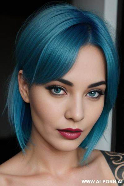 A naked woman with blue hair - ai-porn.ai on pornintellect.com