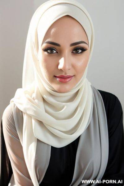 Hijab woman on her knee cumshot on face - ai-porn.ai on pornintellect.com