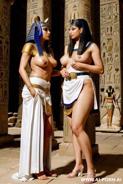 ((ancient egyptian male ra priest)) ((wearing a white skirt)) inspecting a ((chubby full naked egyptian female temple servant)) - ai-porn.ai - Egypt on pornintellect.com