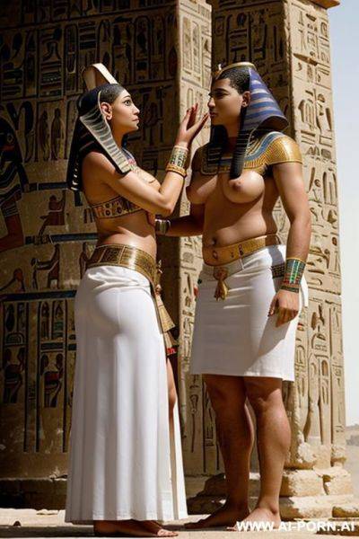 ((ancient egyptian male ra priest)) ((wearing a white skirt)) inspecting a ((chubby full naked egyptian female)) - ai-porn.ai - Egypt on pornintellect.com