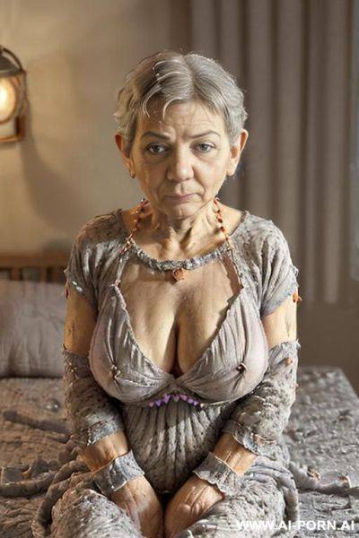 (scene features an amateur suburban elderly granny, and two! realistic gnomes-elderly-male!). ((very low-light! bedroom!) ((bedroom is dimly lit by a very low! ambient bedside lamp!)), ((casting a soft - ai-porn.ai on pornintellect.com