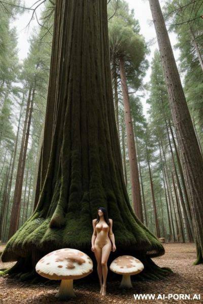 Naked fairy, giant trees, giant mushrooms - ai-porn.ai on pornintellect.com