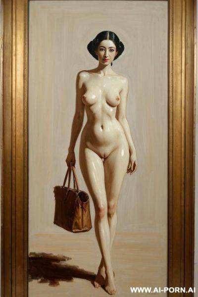 Painting. th century. group of beautiful nude women bag. standing full-length view. art. - ai-porn.ai on pornintellect.com