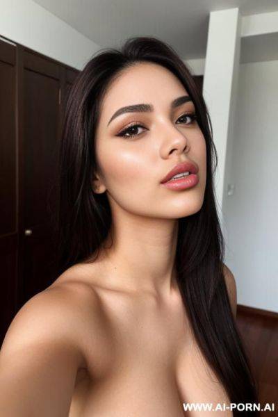Hot beautiful bimbo, pallid skin, hot body, perfect body, hot face, perfect face, bimbo, influencer, bending over, facing viewer, sexy pose, plump lips, big lips, swollen lips, oversized lips - ai-porn.ai on pornintellect.com
