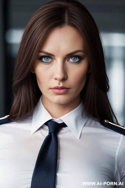 Massive boobs, business shirt, tie, police uniform - ai-porn.ai on pornintellect.com