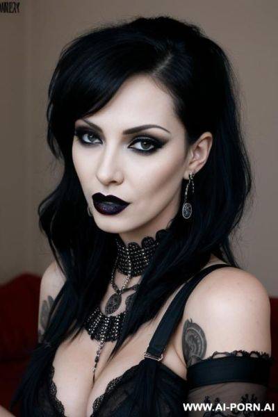 Goth woman, piercings, masturbating - ai-porn.ai on pornintellect.com