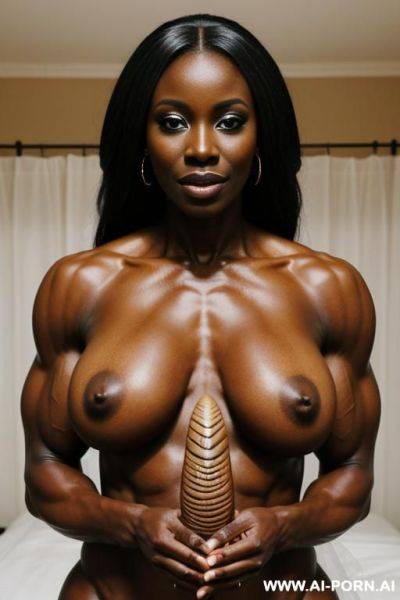 Extreme muscular african goddess, big bones , large frame, giant, married , wedding ring - ai-porn.ai on pornintellect.com