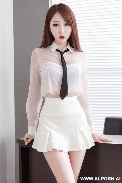 Elegant woman, office dress, wet - ai-porn.ai on pornintellect.com