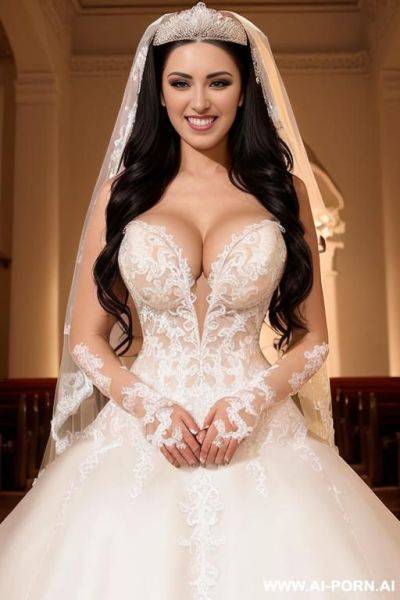 ((((douglas and regina)))) ((((couple portrait)))) ((((my faithful dream girlfriend)))) ((((handsome groom and wonderful bride)))) ((a woman with long straight black hair)) ((((gigantic cleavage)))) - ai-porn.ai on pornintellect.com