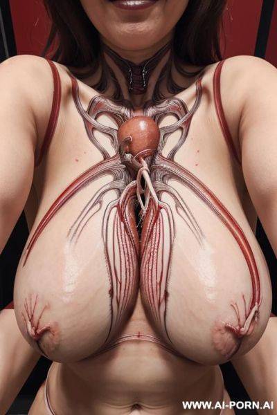(((arteries showing through her boobs))) - ai-porn.ai on pornintellect.com