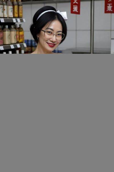 Chinese giant breasts grandma, totally naked, red high heels, show shaven pussy, wrinkled, saggy tits.with glasses，grandma secretary, color bra，black nipples, nursing grandma，white hair，pregnant grandmother， - ai-porn.ai - China on pornintellect.com