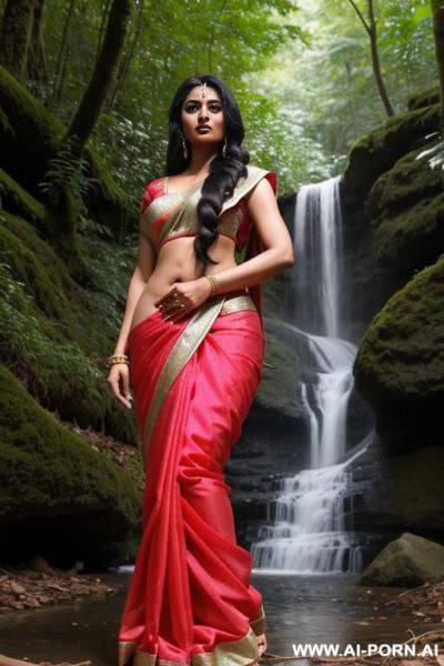 Beautiful indian woman, half saree, very beautiful, candy, giant ass, realistic, blowjob, sexy waist - ai-porn.ai - India on pornintellect.com