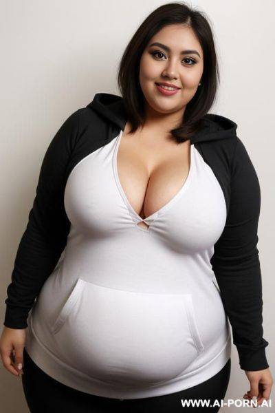 Mexican, nerd, pretty face, hourglass shape, very pudgy, morena, , big eyes, eyeliner - ai-porn.ai - Mexico on pornintellect.com