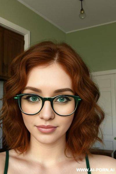 (thick rimmed glasses) (green eyes) - ai-porn.ai on pornintellect.com
