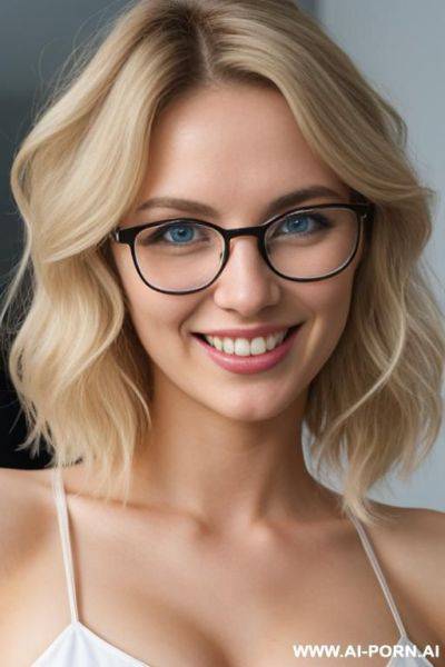 (smiling) (glasses) (close up) (bending down) - ai-porn.ai on pornintellect.com