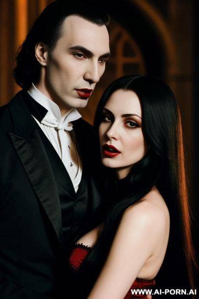Count dracula bites a woman on the neck - ai-porn.ai on pornintellect.com