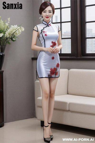 Transparent qipao short dress - ai-porn.ai on pornintellect.com