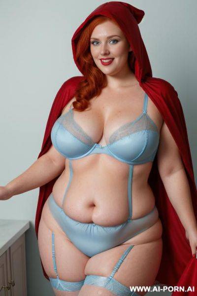 Half-length photo, half body close up, as a set in the laundry area, a ((very obese)) fat chubby fat thick and bbw redhead british, she is washing clothes and is soaked in foamy water. - ai-porn.ai - Britain on pornintellect.com
