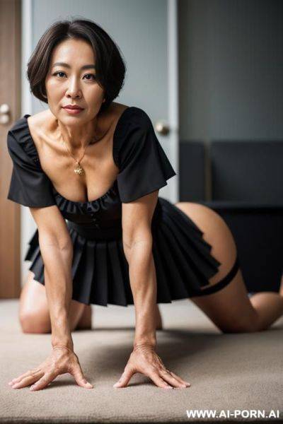 Black toned fit mature woman with very dark skin. naughty cougar milf. (long thick stiff plump erect nipples). belly button pendant. big butt. no clothes. - ai-porn.ai on pornintellect.com