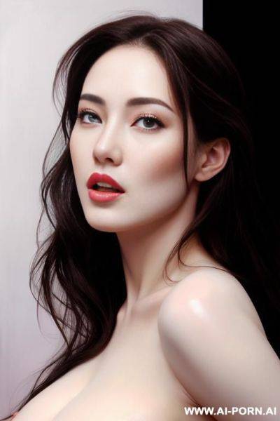 Hyperrealism painting: very beautiful sexy orgazm face, very milky-white skin. full body wiew. - ai-porn.ai on pornintellect.com