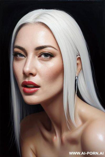 Hyperrealism painting: very beautiful sexy orgazm face, very milky-white s - ai-porn.ai on pornintellect.com