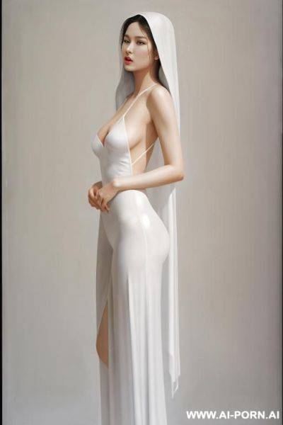 Hyperrealism painting: very beautiful sexy orgazm face, very white skin. standing full-length view. art. - ai-porn.ai on pornintellect.com