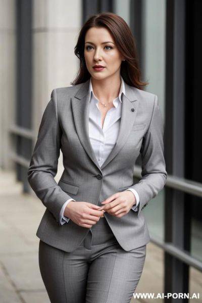 Grey business suit - ai-porn.ai on pornintellect.com