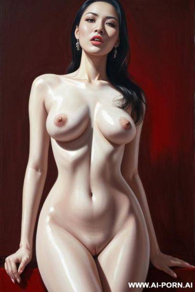 Hyperrealism painting: very beautiful sexy orgazm uzbek face, totally nude body. white skin. full-length view. art. - ai-porn.ai - Uzbekistan on pornintellect.com