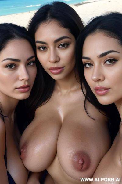 (3 women), pretty face, big natural breasts, busty, oily skin, busty thighs, puffy nipples - ai-porn.ai on pornintellect.com