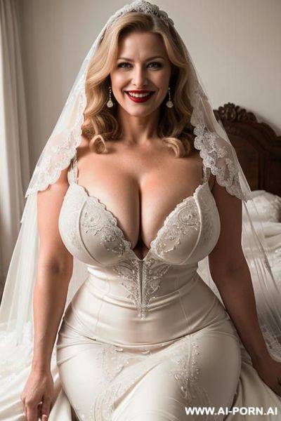 (((cleavage))), (((gigantic boobs))), lipstick - ai-porn.ai on pornintellect.com