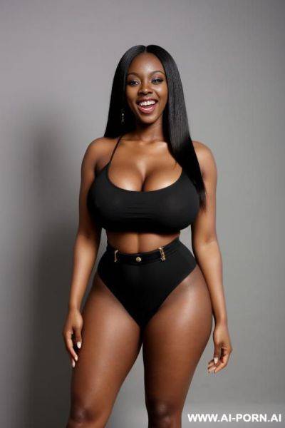 Black african with loose crop top wide hips and massive boobs no panties - ai-porn.ai on pornintellect.com