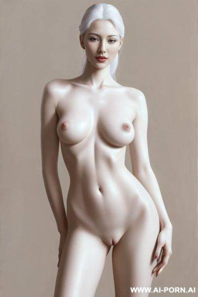 Hyperrealism painting. very beautiful sexy orgazm slight smile face, totally nude perfect body. white skin. in random various sexual poses. in random various places. full-length view. accessories. art. - ai-porn.ai on pornintellect.com