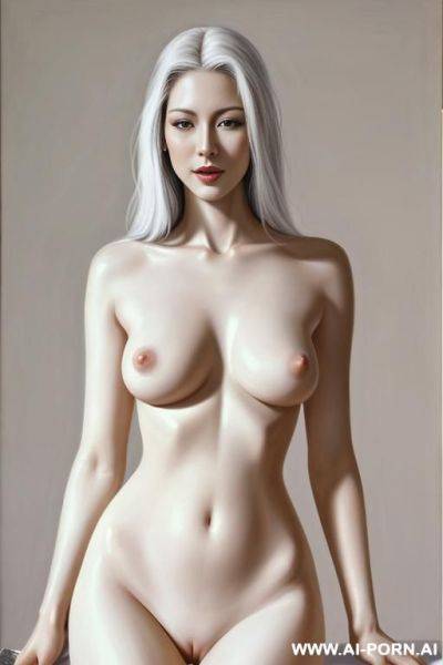 Hyperrealism painting. very beautiful sexy orgazm slight smile face, totally nude perfect body. white skin. in random various sexual poses. in random various places. accessories .full-length view. art. - ai-porn.ai on pornintellect.com