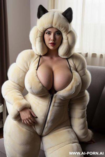 Thick fur body suit, huge fluffy cow furry suit, hairy pussy, hyper inflated loose pussy, ((full furry body suit)), spreading massive pussy, hyper fluffy fur suit, ((hyper overflowing swollen pussy )) - ai-porn.ai on pornintellect.com